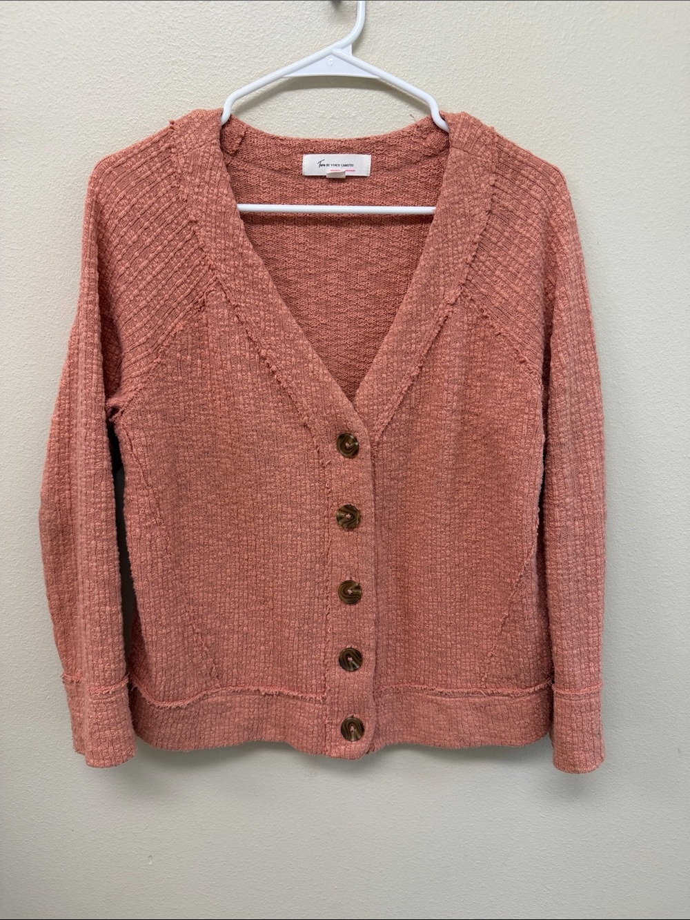 Two by Vince Camuto Rosewood V-Neck Button Cardigan